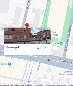 Lageskizze: Grasweg 4 an der Ecke Gutenbergstraße